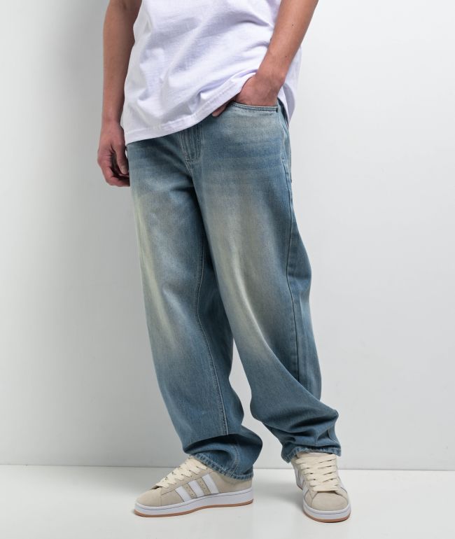 Empyre Axle Loose Fit Medium Blue Denim Skate Jeans - Empyre
