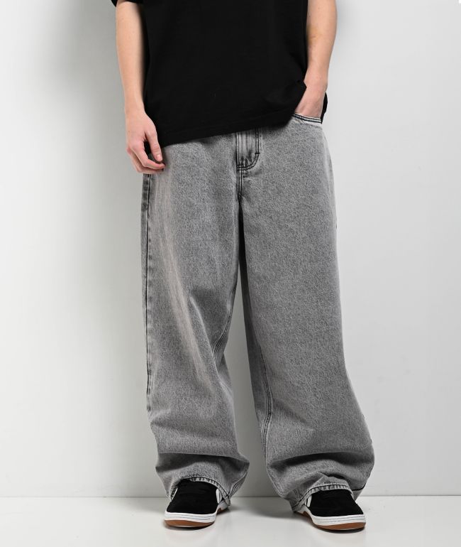 Empyre Scramble Grey Wash Ultra Wide Jeans - Empyre
