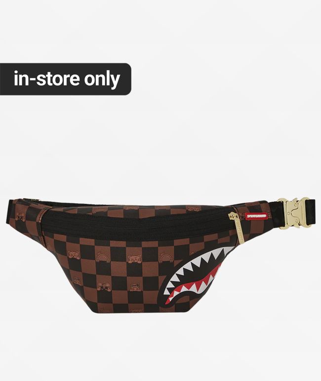 【Sprayground】Sharks In Paris Blur Brown Fanny Pack Sprayground Sharks In Paris Blur Brown Fanny Pack | Zumiez