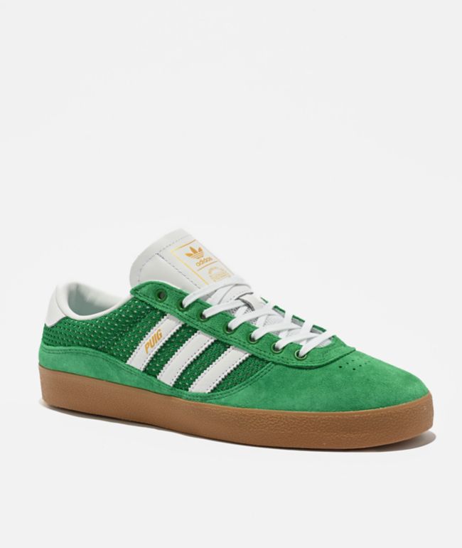 adidas Puig Indoor Green, Cloud White & Gum Skate Shoes - adidas