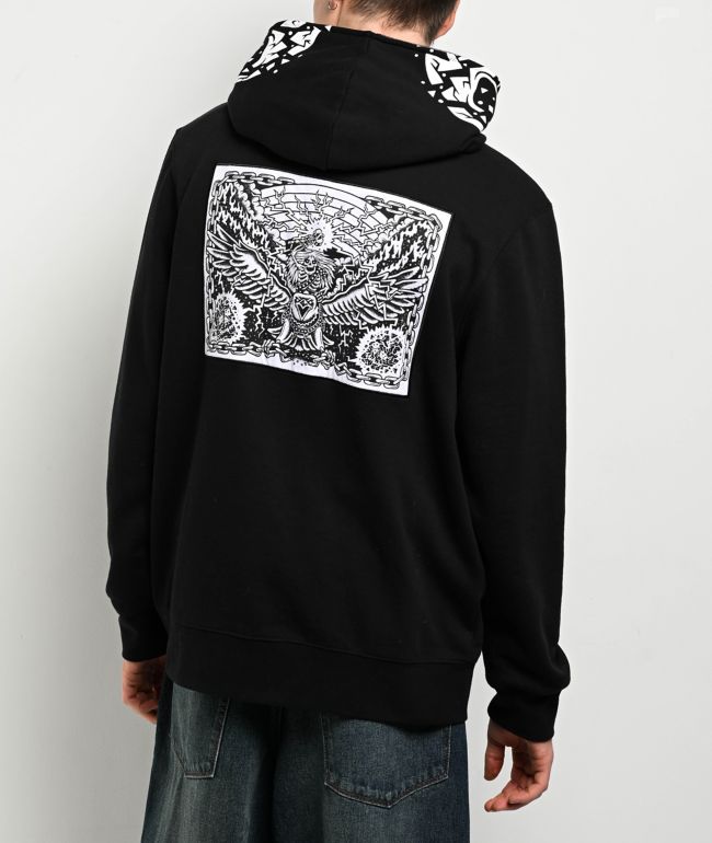 True Religion Lurex World Tour Black Zip Hoodie | Zumiez