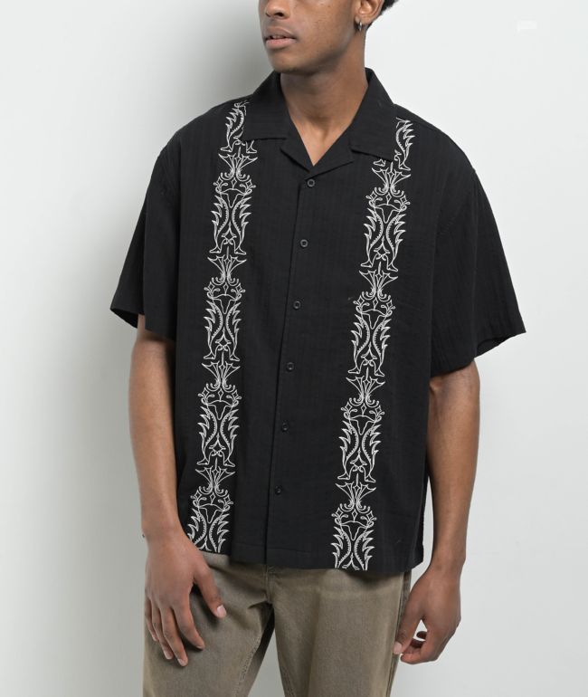 Empyre Lenny Embroidered Black Button Up Shirt - Empyre
