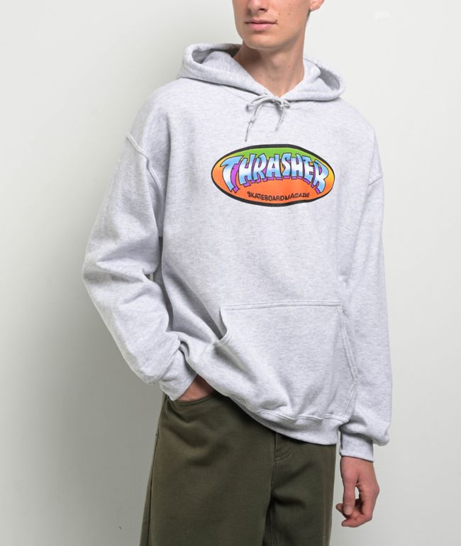 パーカー・フーディ THRASHER racing graphic hoodie ivory TR2403HD12IV Thrasher Men's Sweatshirt, Heather, Large : Thrasher: Amazon