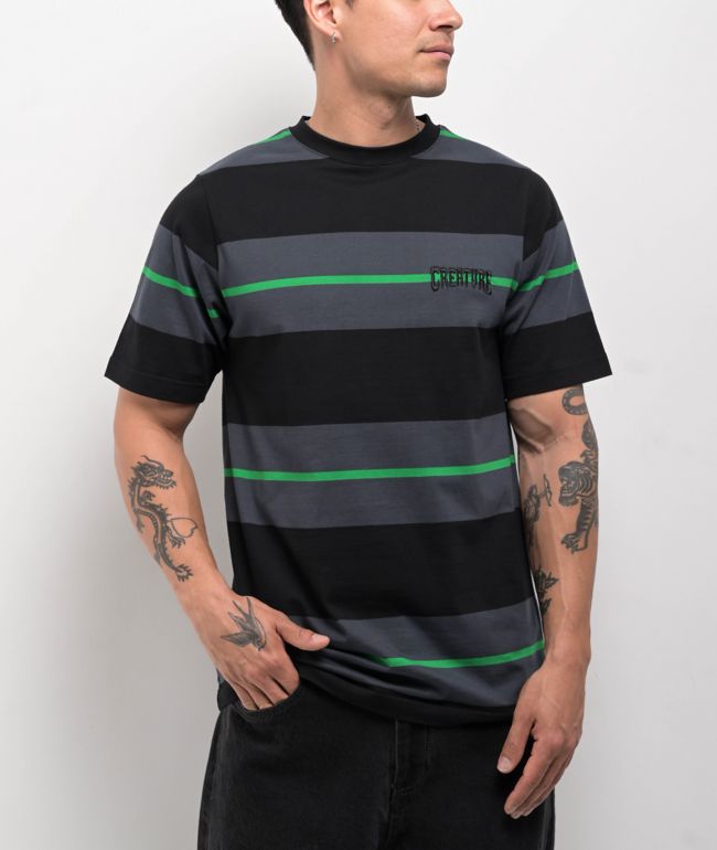 Creature Stripe Black  Knit T-Shirt - Creature
