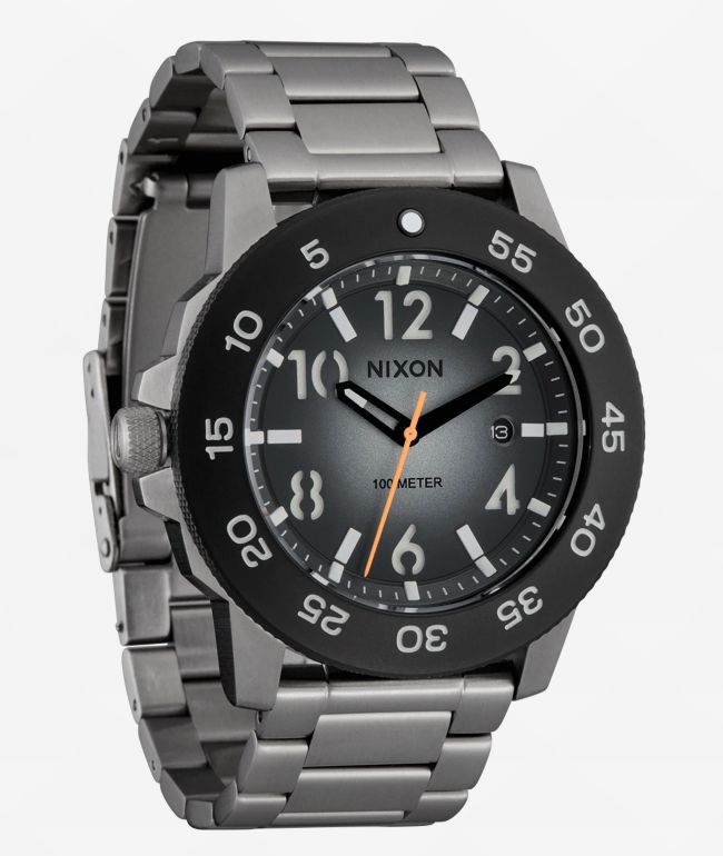 Nixon Smyth 44 Silver & Tunnel Black Ombre Analog Watch - Nixon Watches
