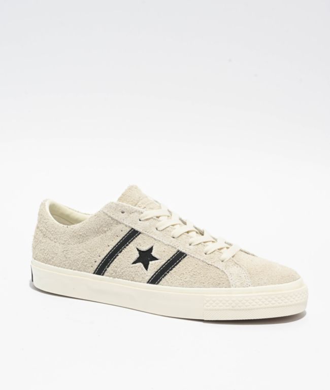 Converse One Star Academy Pro Egret & Black Skate Shoes - Converse