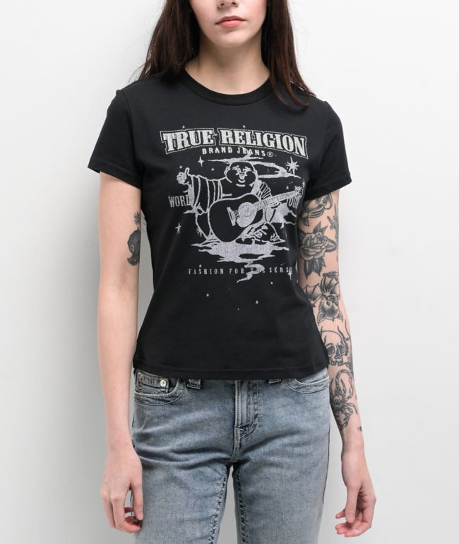 True Religion Crystal Buddha Black T-Shirt - True Religion