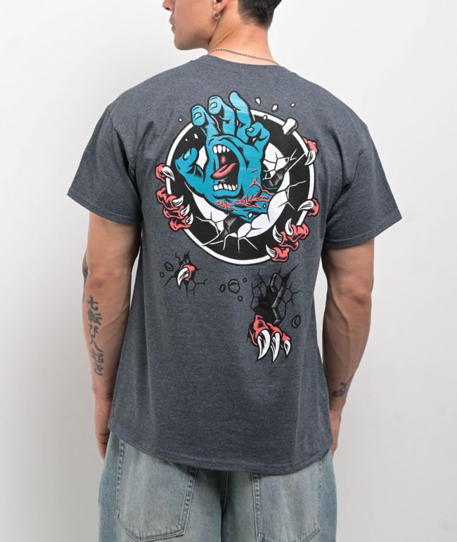 Santa Cruz Roskopp Screaming Target Grey T-Shirt - Santa Cruz Skate
