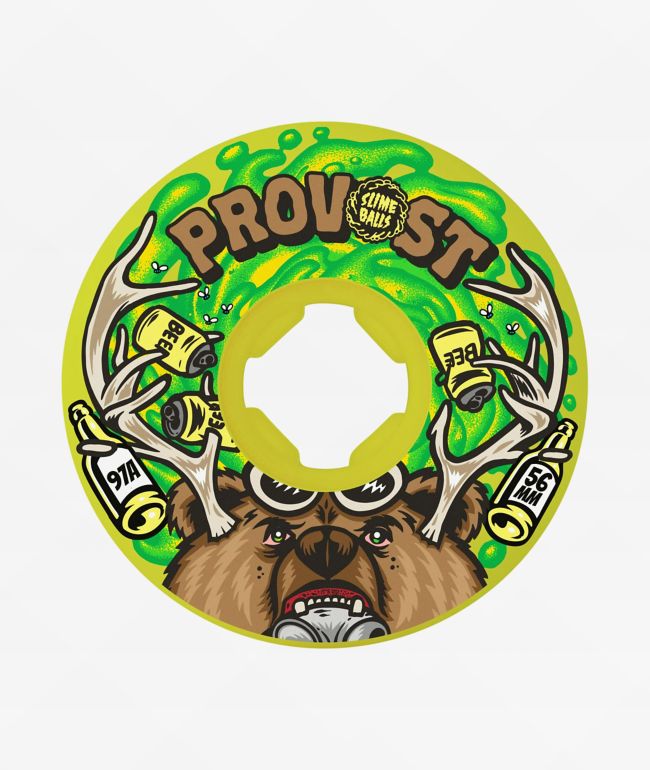 Slime Balls Provost Beer Vomit Mini 56mm 97a Green Skateboard Wheels - Slime Balls