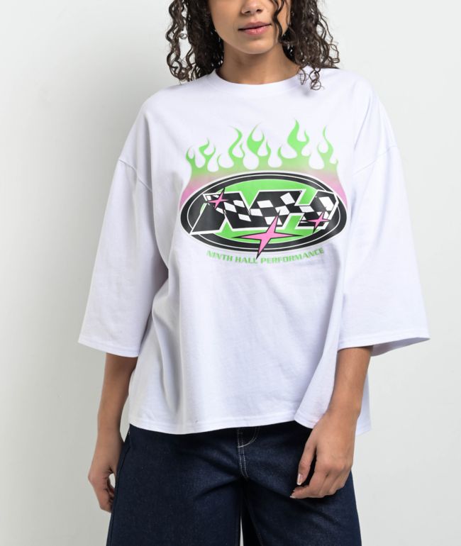 Ninth Hall Ciara White Oversized Boxy T-Shirt - Ninth Hall
