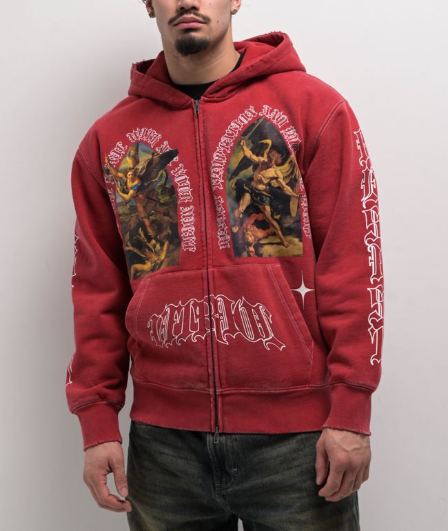 Vitriol Arches Red Zip Hoodie - Vitriol