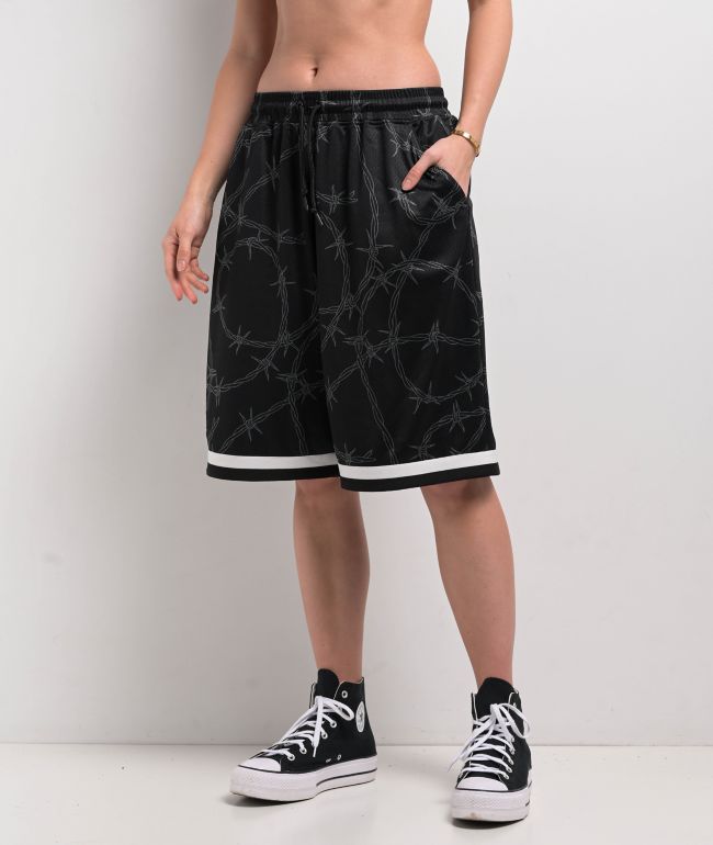 Lurking Class by Sketchy Tank Barbed Wire Black Mesh Shorts - Lurking Class by Sketchy Tank