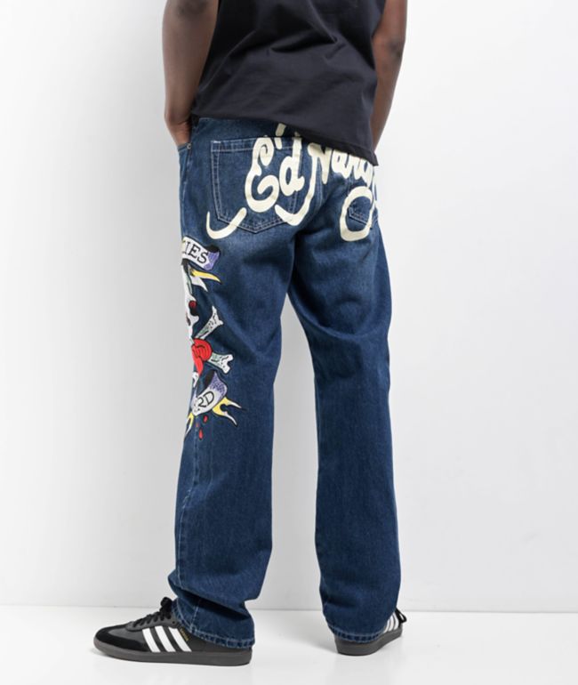 Ed Hardy Tiger Flame Black Wash Jeans | Zumiez