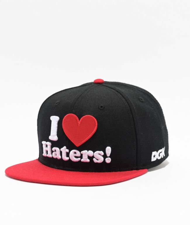 DGK I Love Haters Black & Red Snapback Hat - DGK