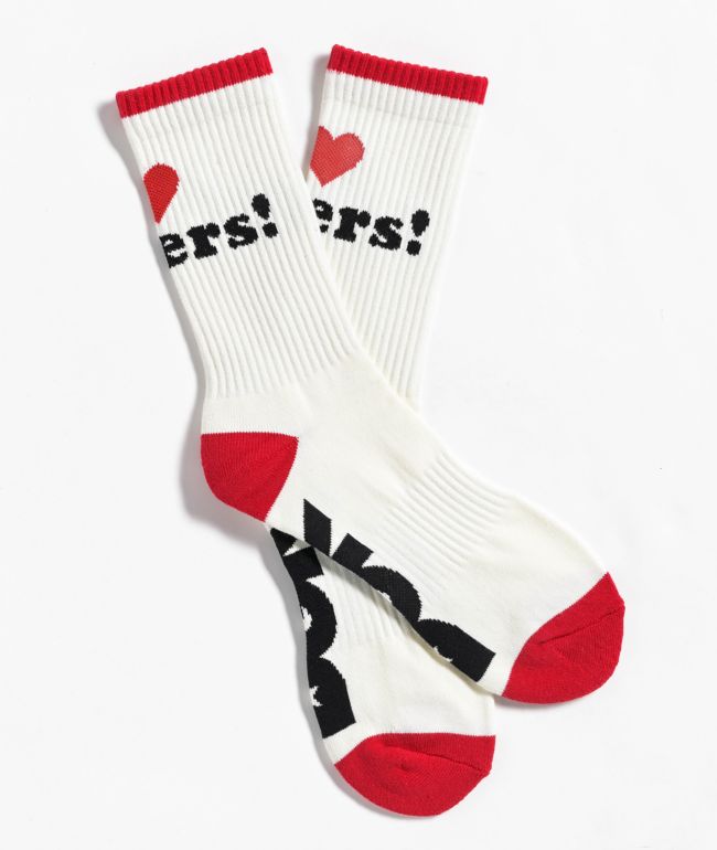 DGK I Love Haters Sand & Red Crew Socks - DGK