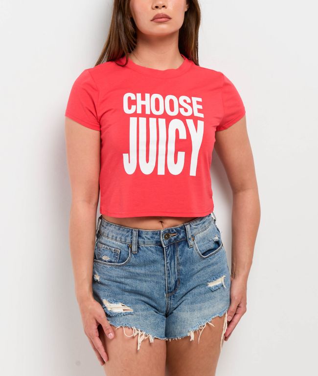 Juicy Couture Choose Red Crop T-Shirt - Juicy Couture