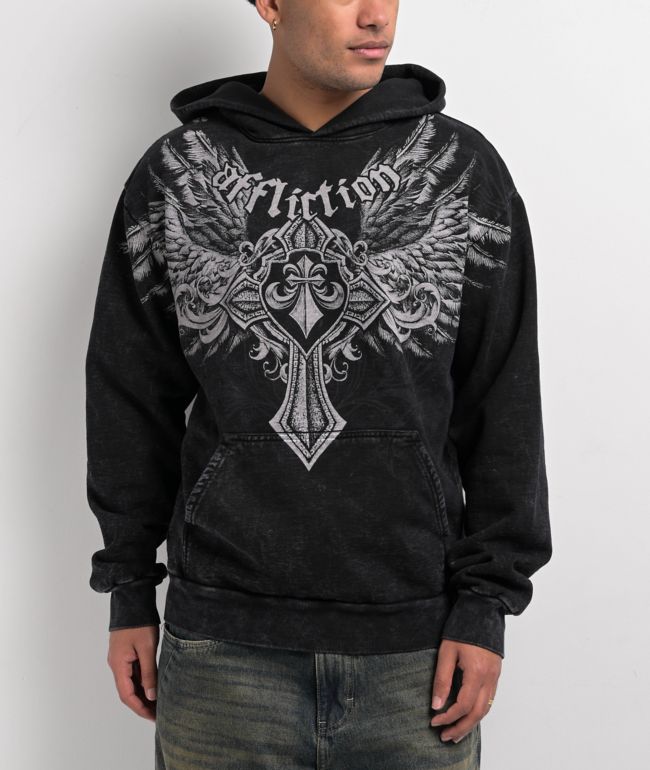 Affliction Ayala Black Lava Wash Hoodie - Affliction
