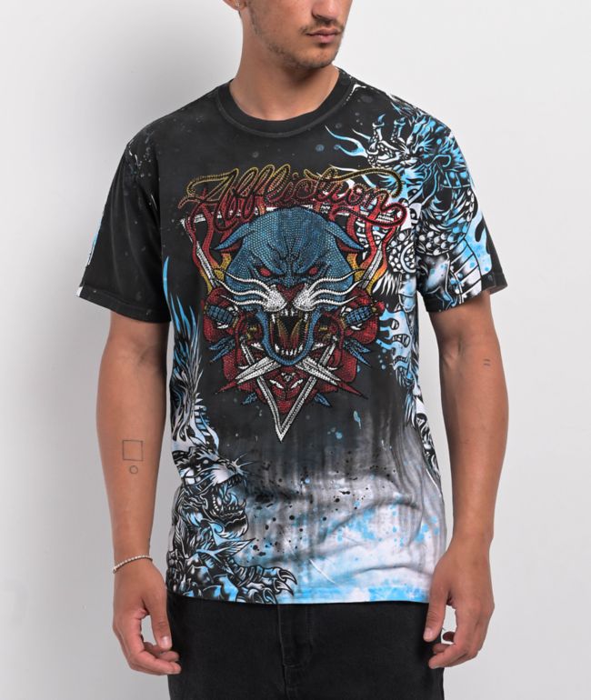 Affliction Internal Prowl Grey Wash T-Shirt - Affliction
