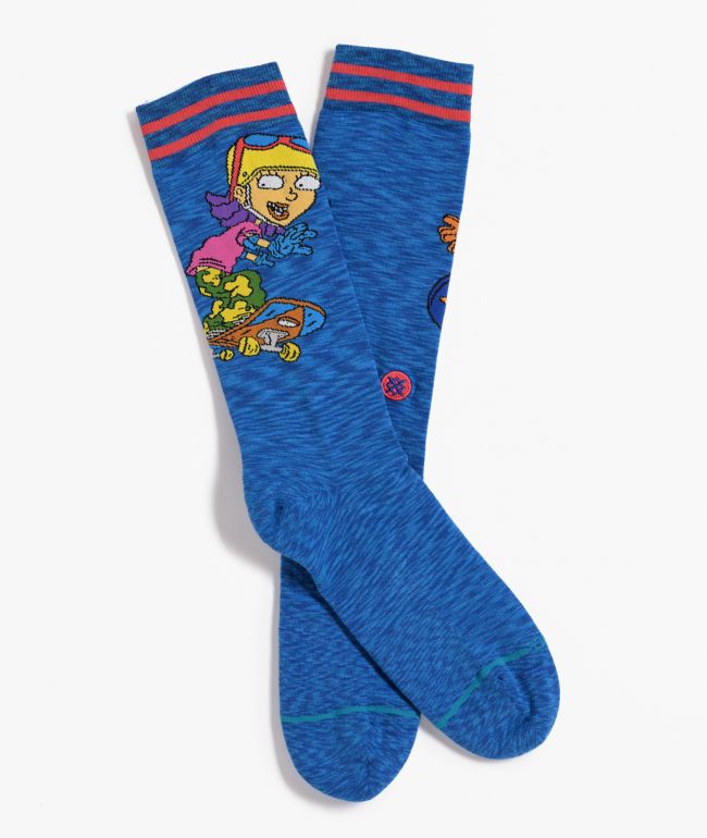 Stance x Rocket Power Sam And Twister Orange Crew Socks | Zumiez