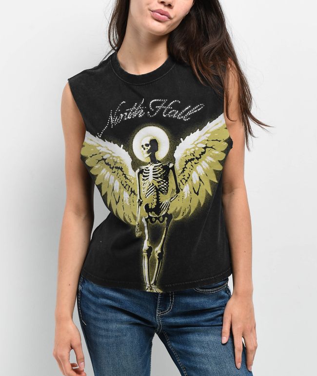 Ninth Hall Mattie Skeleton Black Wash Tank Top - Ninth Hall