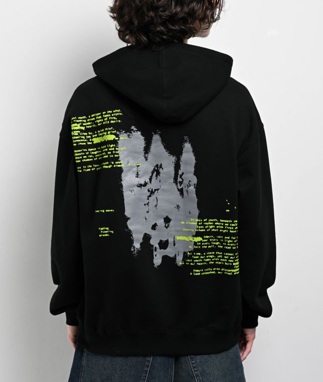 Welcome Barb Sleeve Pigment Dye Black Hoodie | Zumiez