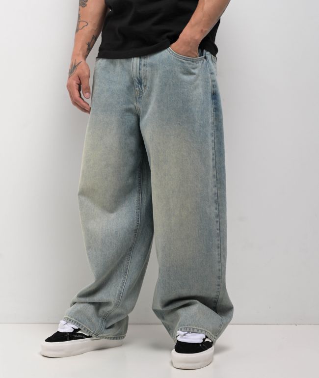 Empyre Ollie Light Blue Wash Ultra Wide Skate Jeans - Empyre