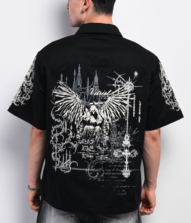 Vitriol Channel Black Quarter Zip Work Shirt - Vitriol