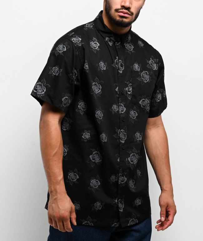 Empyre Tate Roses Black Button Up Shirt - Empyre