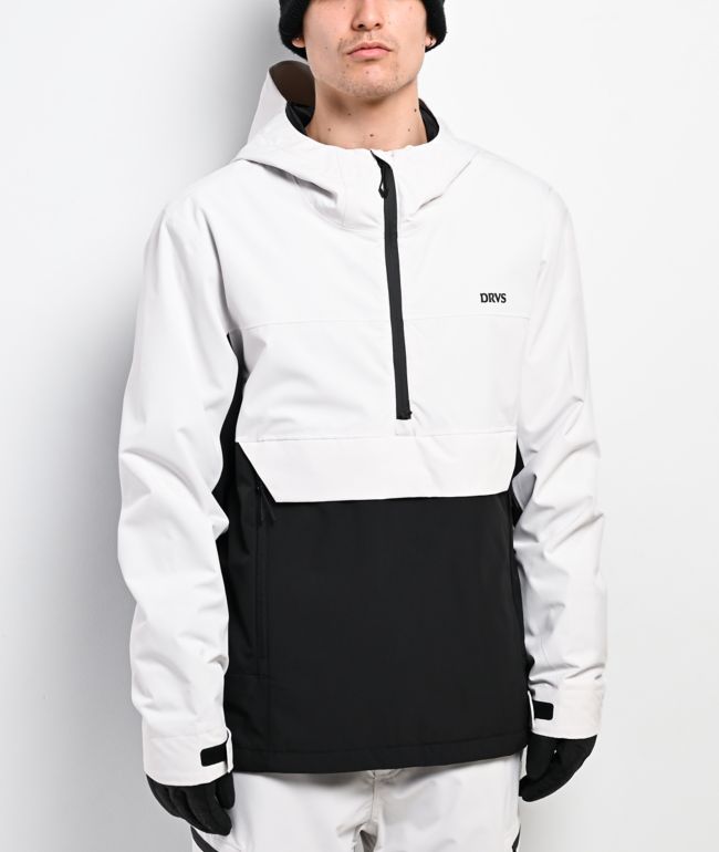 Dravus Pine Ridge White & Black 15K Anorak Snowboard Jacket - Dravus