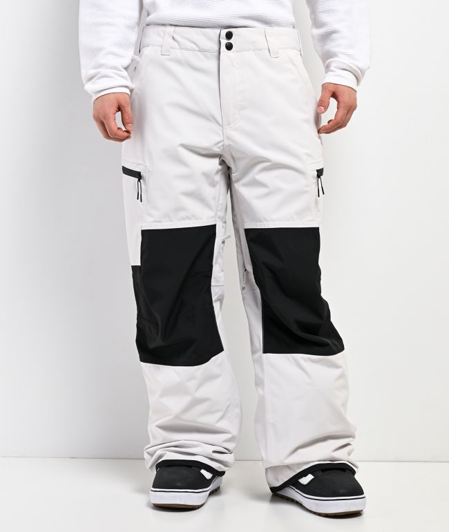 Dravus Cypress White & Black 15K Cargo Snowboard Pants - Dravus