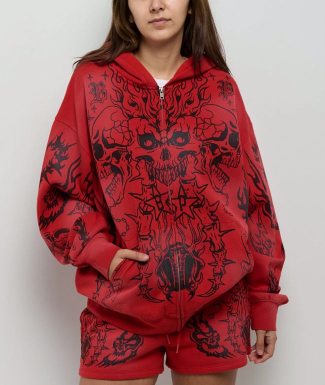 Ninth Hall Aven Dragon Black Sherpa Zip Hoodie | Zumiez