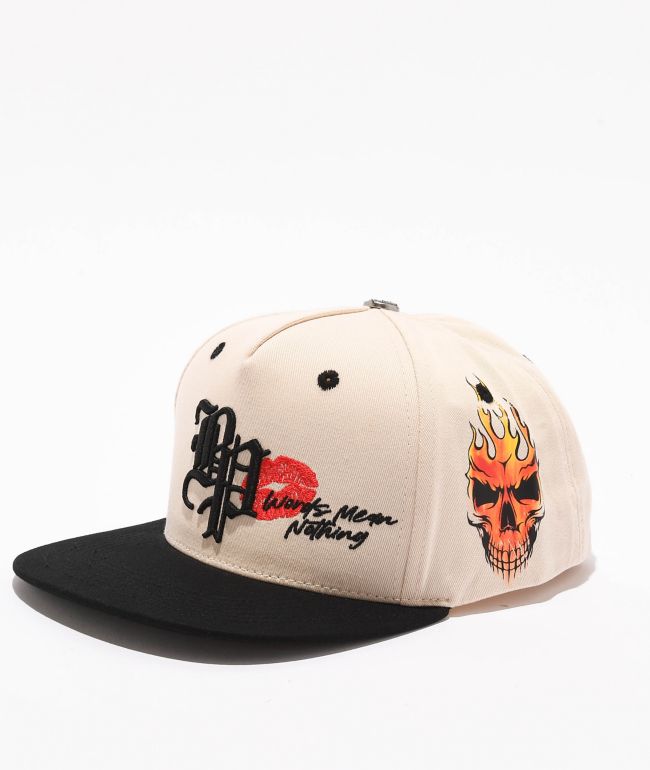 Broken Promises Crave Cream & Black Snapback Hat - Broken Promises