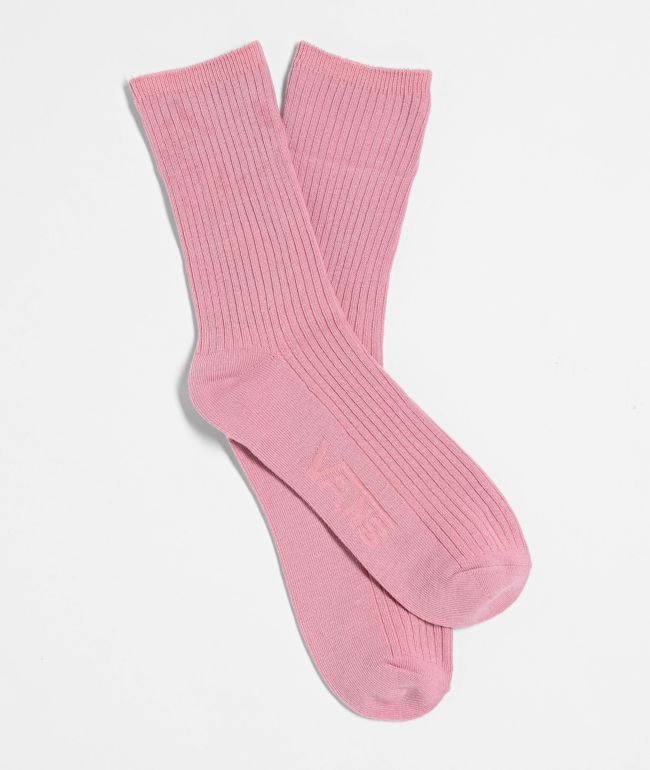 Vans Cuff It White & Pink Half Crew Socks - Vans