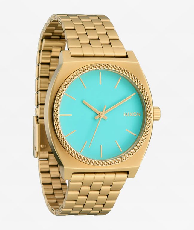 Nixon Time Teller Gold & Turquoise Analog Watch - Nixon Watches
