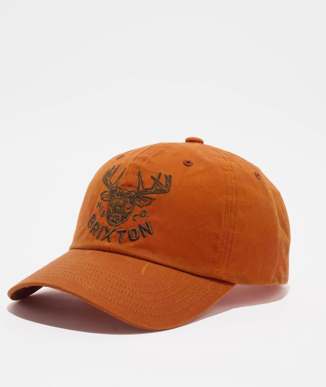 Brixton Berick WTHR Guard Orange Strapback Hat - Brixton