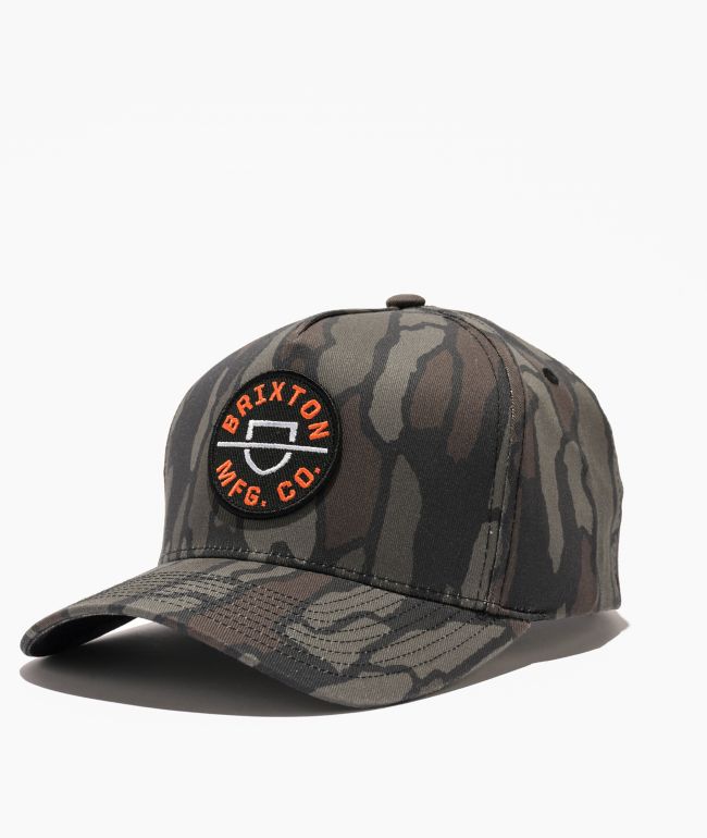 Brixton Crest Bark Netplus® Camo Snapback Hat - Brixton