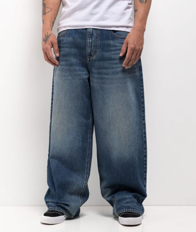 Empyre Tank Blue Wash Ultra Wide Skate Jeans - Empyre