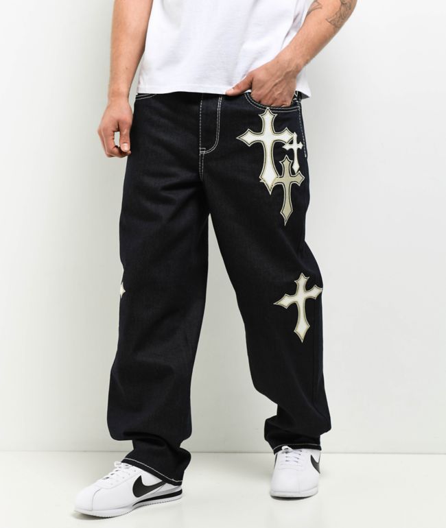 Ninth Hall Ambush Crosses Raw Indigo Loose Fit Jeans - Ninth Hall