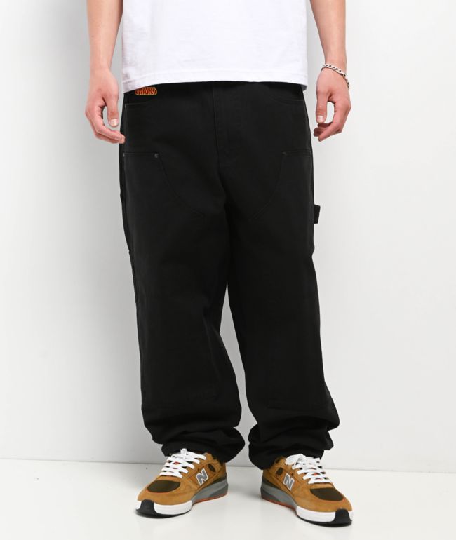 Empyre Hammer Man Black Canvas Loose Fit Carpenter Skate Pants - Empyre