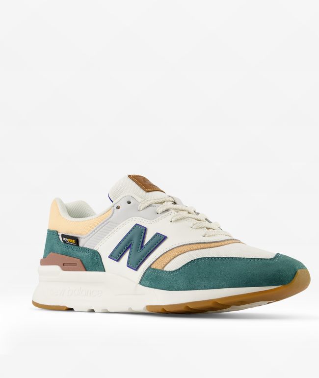 New Balance Lifestyle 574 Calcium, Green, & New Spruce Shoes | Zumiez