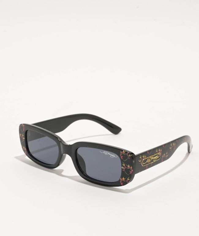 Ed Hardy Burnin Love Black Sunglasses - Ed Hardy
