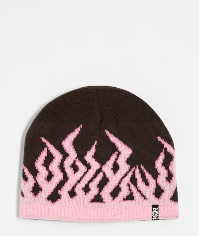 Empyre Inside Out III Brown & Pink Reversible Skully Beanie - Empyre