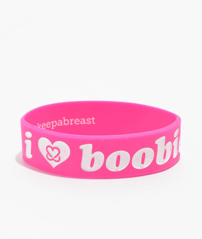Keep A Breast Foundation I Heart Boobies Pink & White Bracelet - Keep A Breast Foundation