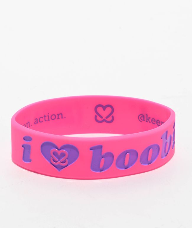 Keep A Breast Foundation I Heart Boobies Neon Pink & Purple Bracelet - Keep A Breast Foundation
