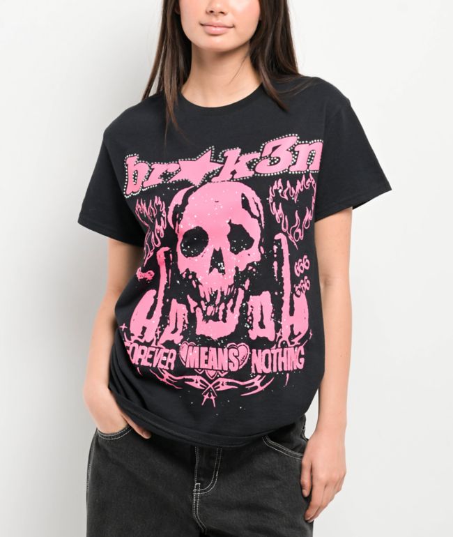 Broken Promises Faceless Rhinestone Black T-Shirt - Broken Promises