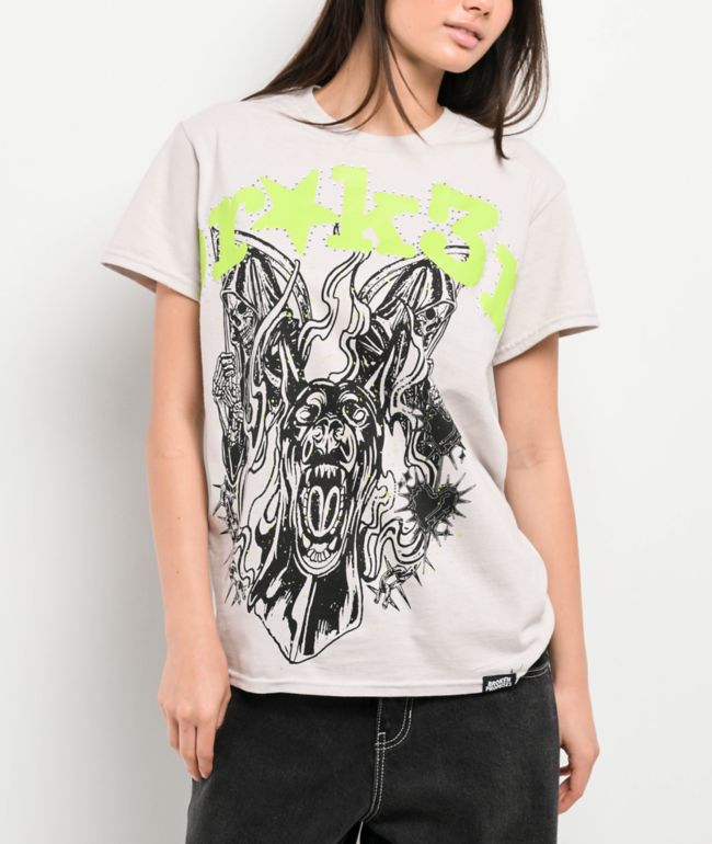 Broken Promises Beware Rhinestone Grey T-Shirt - Broken Promises