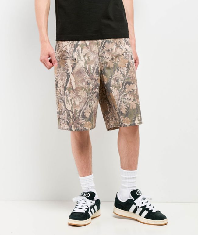 Ninth Hall Faded Camo Double Knee Loose Carpenter Shorts - Ninth Hall
