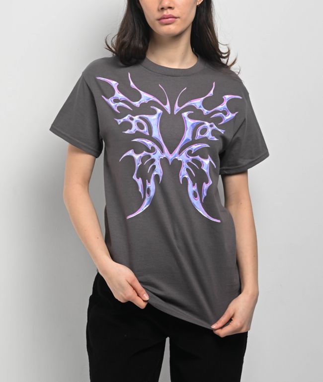 Vitriol Metal Heart Charcoal T-Shirt - Vitriol