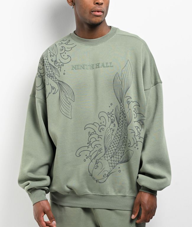 Ninth Hall Koi Pond Green Oversized Crewneck Sweatshirt - Ninth Hall