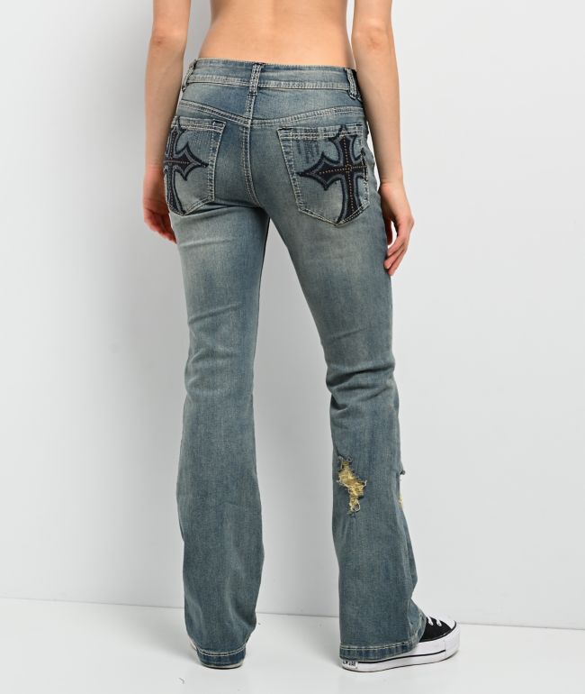 Ninth Hall Alyssia Sequins Drizzle Bootcut Jeans - Ninth Hall